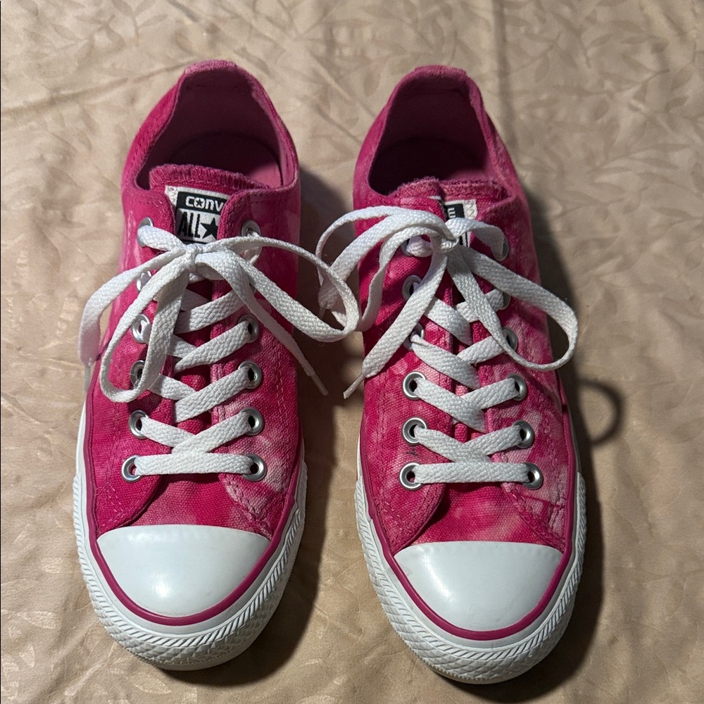 Converse Women's Pink Tie-Dyed Sneaker Shoes